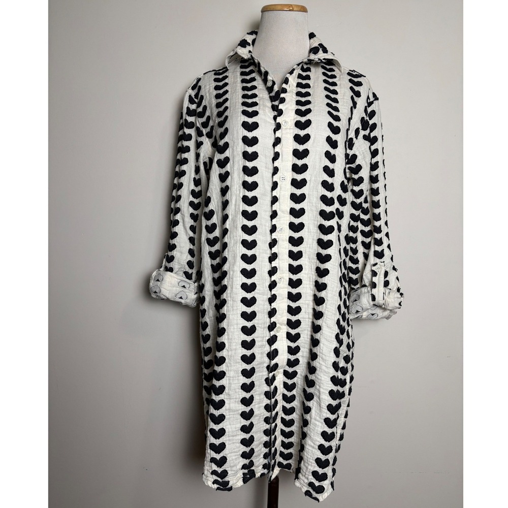 Emily Phillips Nashville Shirt Dress XL Cotton Gauze Coastal Casual Cover-Up